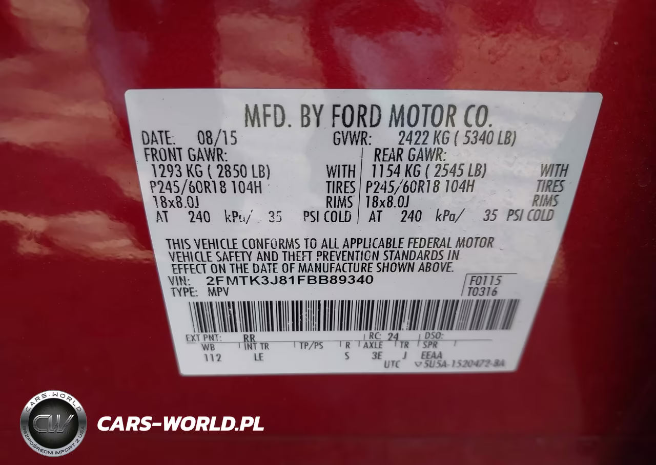 2015 Ford Edge Sel VIN:2FMTK3J81FBB89340 - 9