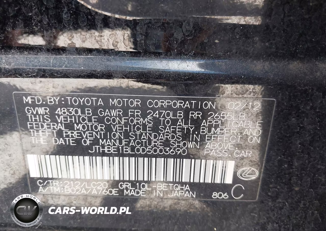 2013 Lexus Gs 350 VIN:JTHBE1BL0D5003690 - 9
