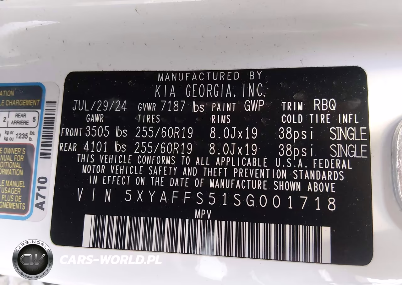 2025 Kia Ev9 Wind VIN:5XYAFFS51SG001718 - 9