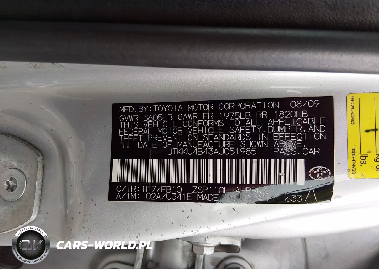 2010 Scion Xd VIN:JTKKU4B43AJ051985 - 9