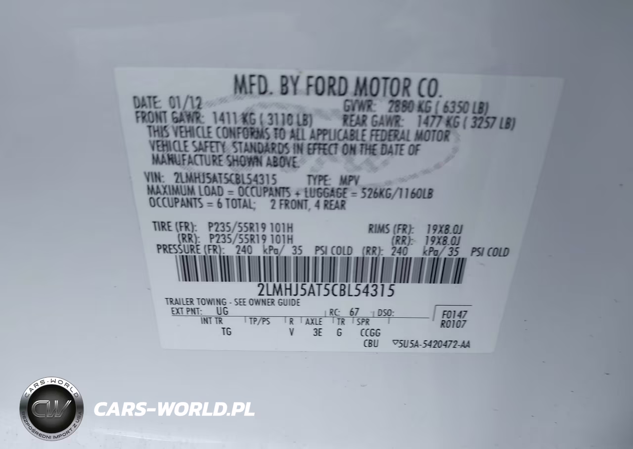 2012 Lincoln Mkt Ecoboost VIN:2LMHJ5AT5CBL54315 - 9