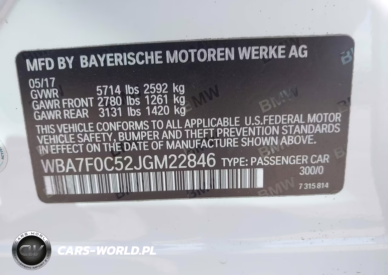2018 BMW 750I VIN:WBA7F0C52JGM22846 - 9