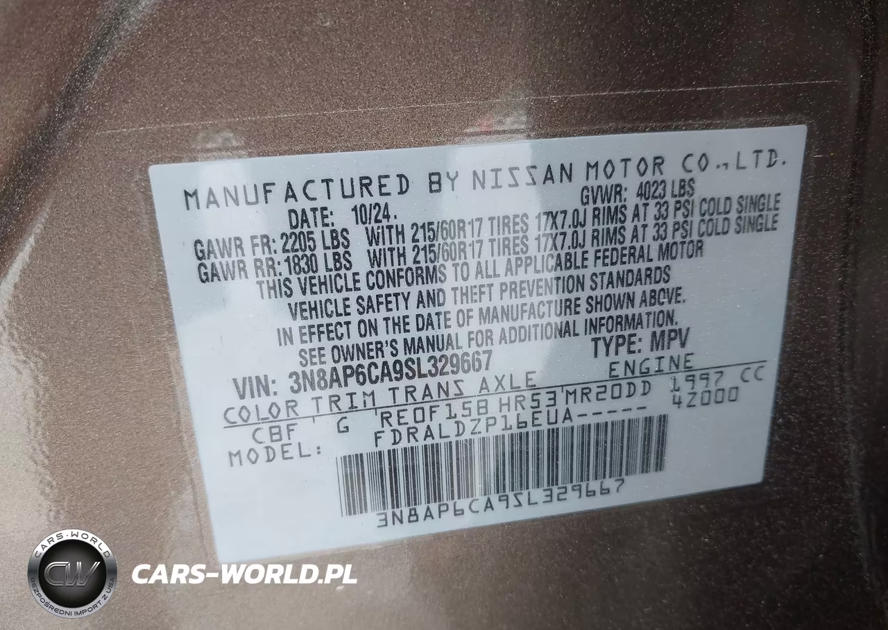 2025 Nissan Kicks Sv Fwd VIN:3N8AP6CA9SL329667 - 9