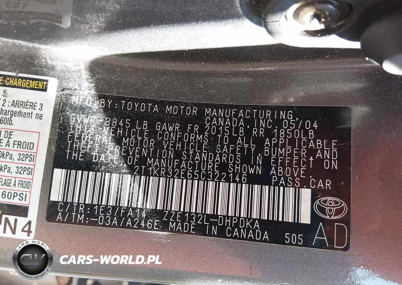 2005 Toyota Matrix VIN:2T1KR32E65C322146 - 9