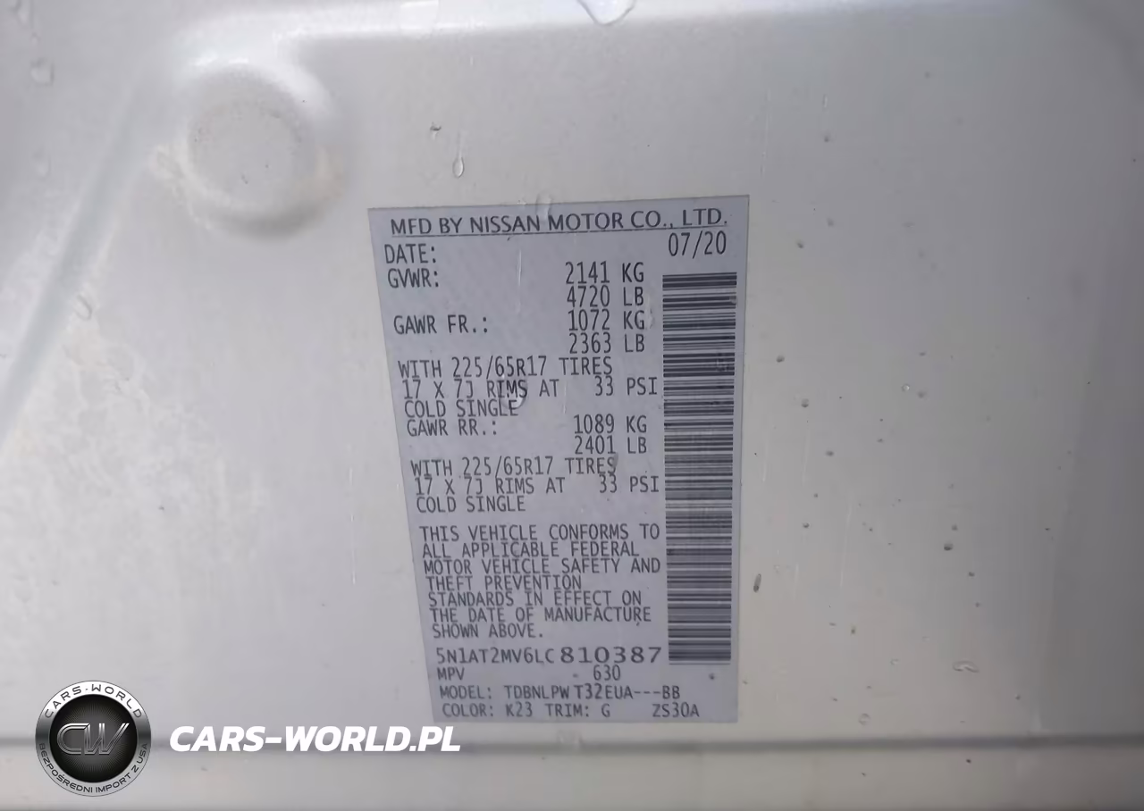 2020 Nissan Rogue S Intelligent Awd VIN:5N1AT2MV6LC810387 - 9