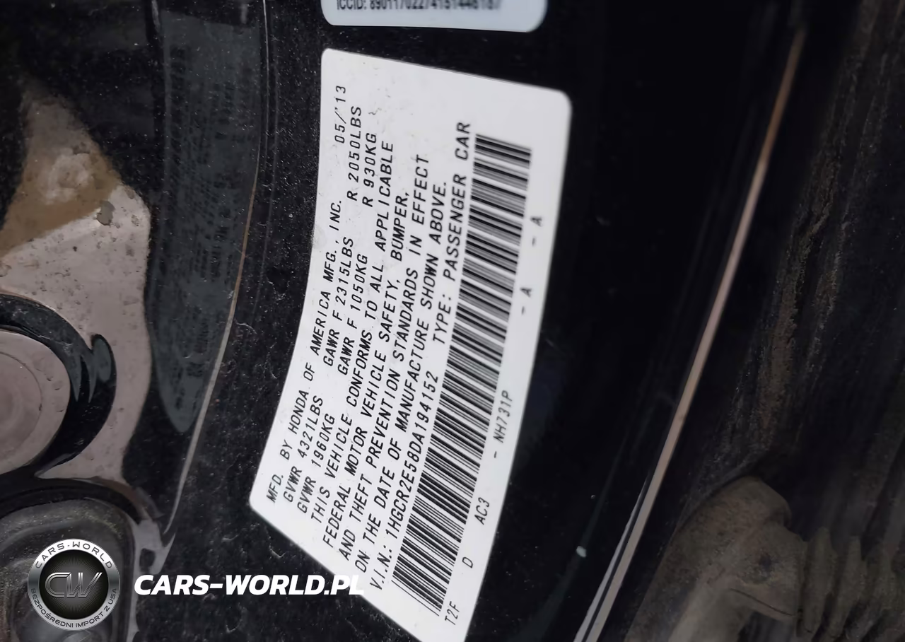 2013 Honda Accord Sport VIN:1HGCR2E58DA194152 - 9