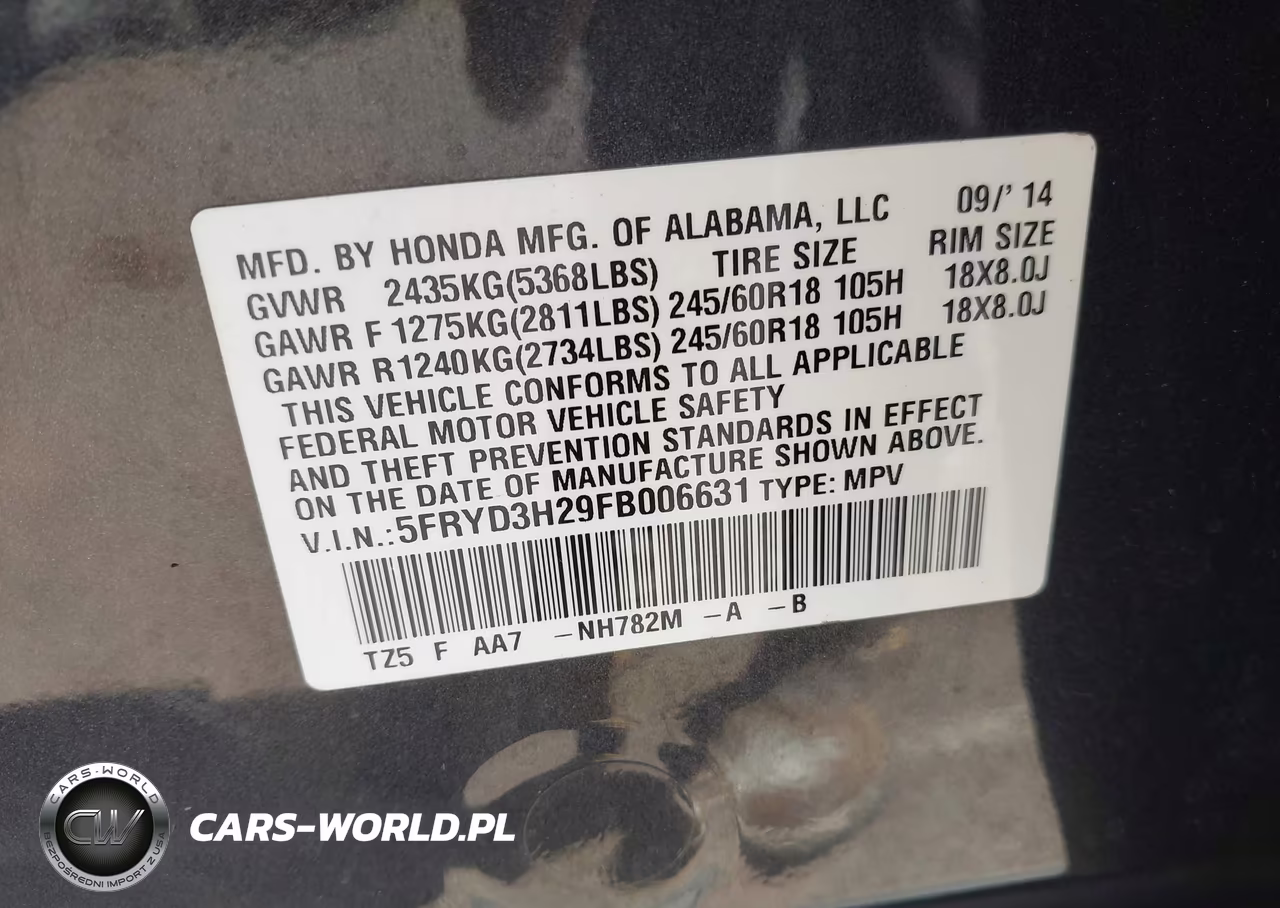 2015 Acura Mdx VIN:5FRYD3H29FB006631 - 9