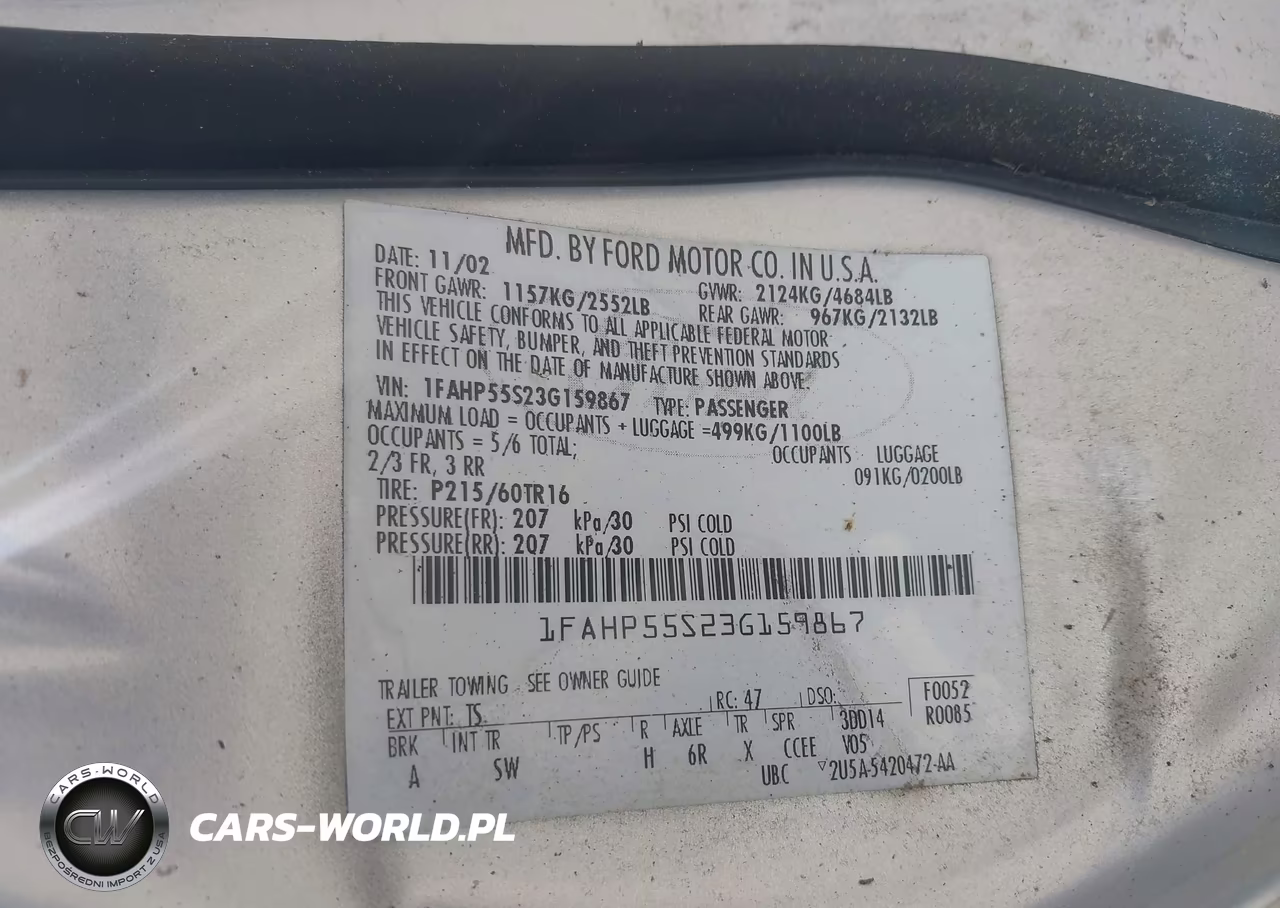2003 Ford Taurus Ses VIN:1FAHP55S23G159867 - 9
