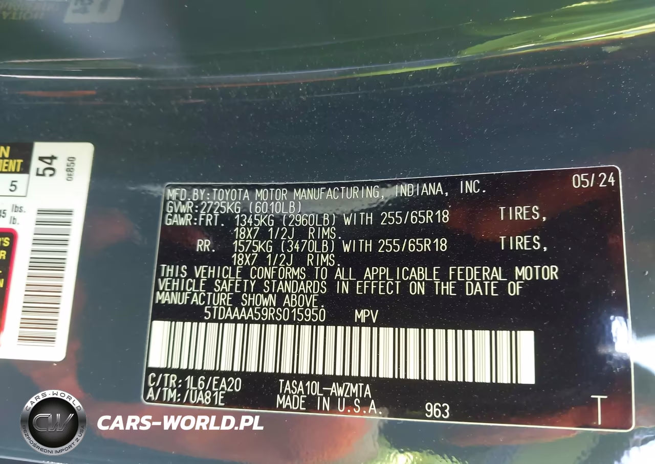 2024 Toyota Grand Highlander Xle VIN:5TDAAAA59RS015950 - 9