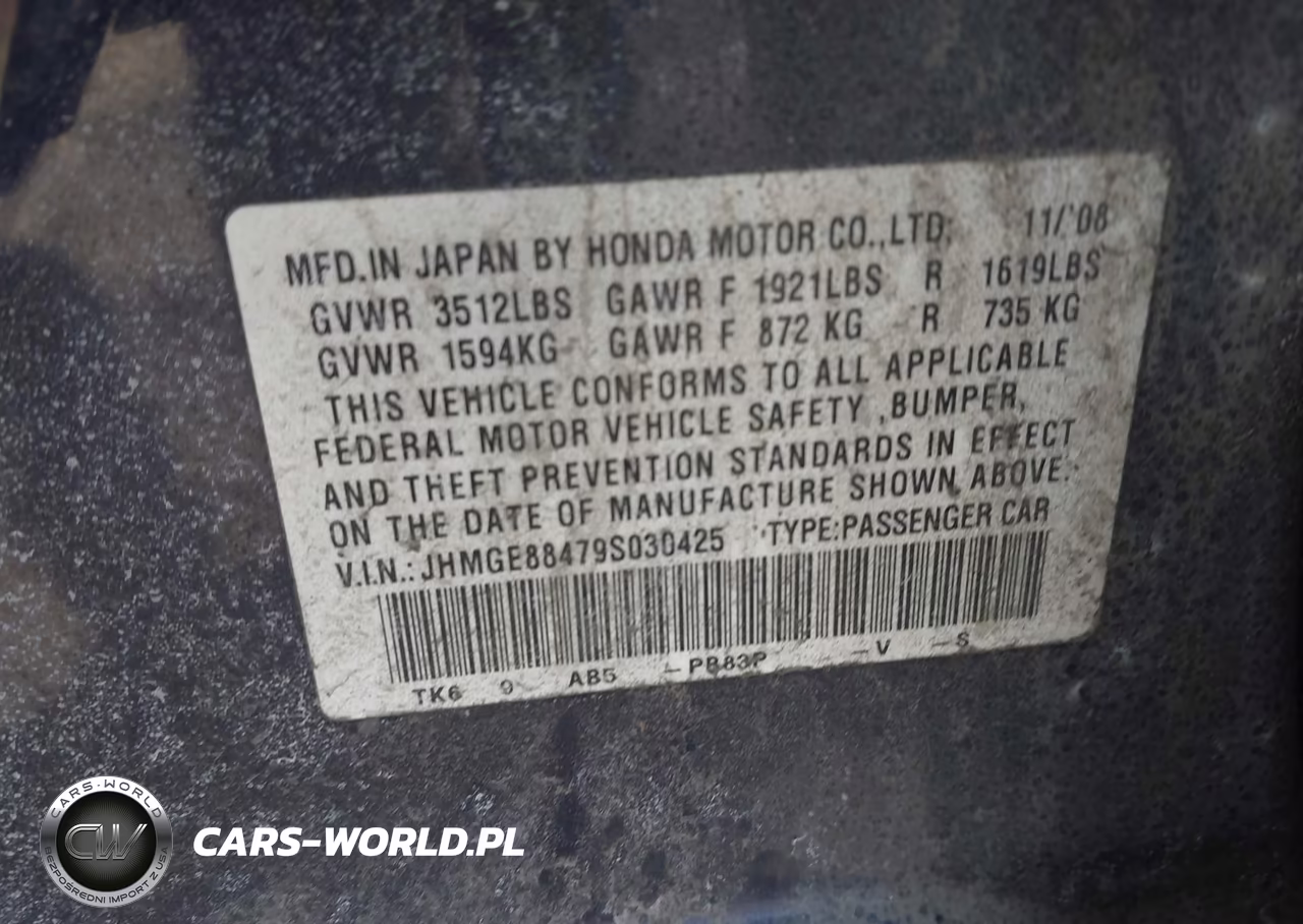 2009 Honda Fit Sport VIN:JHMGE88479S030425 - 9