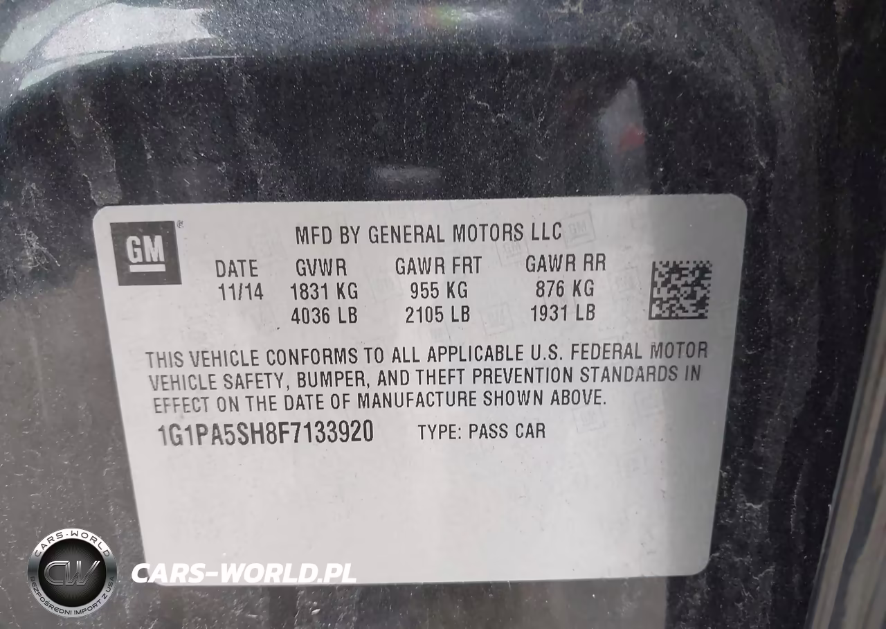 2015 Chevrolet Cruze Ls Auto VIN:1G1PA5SH8F7133920 - 9