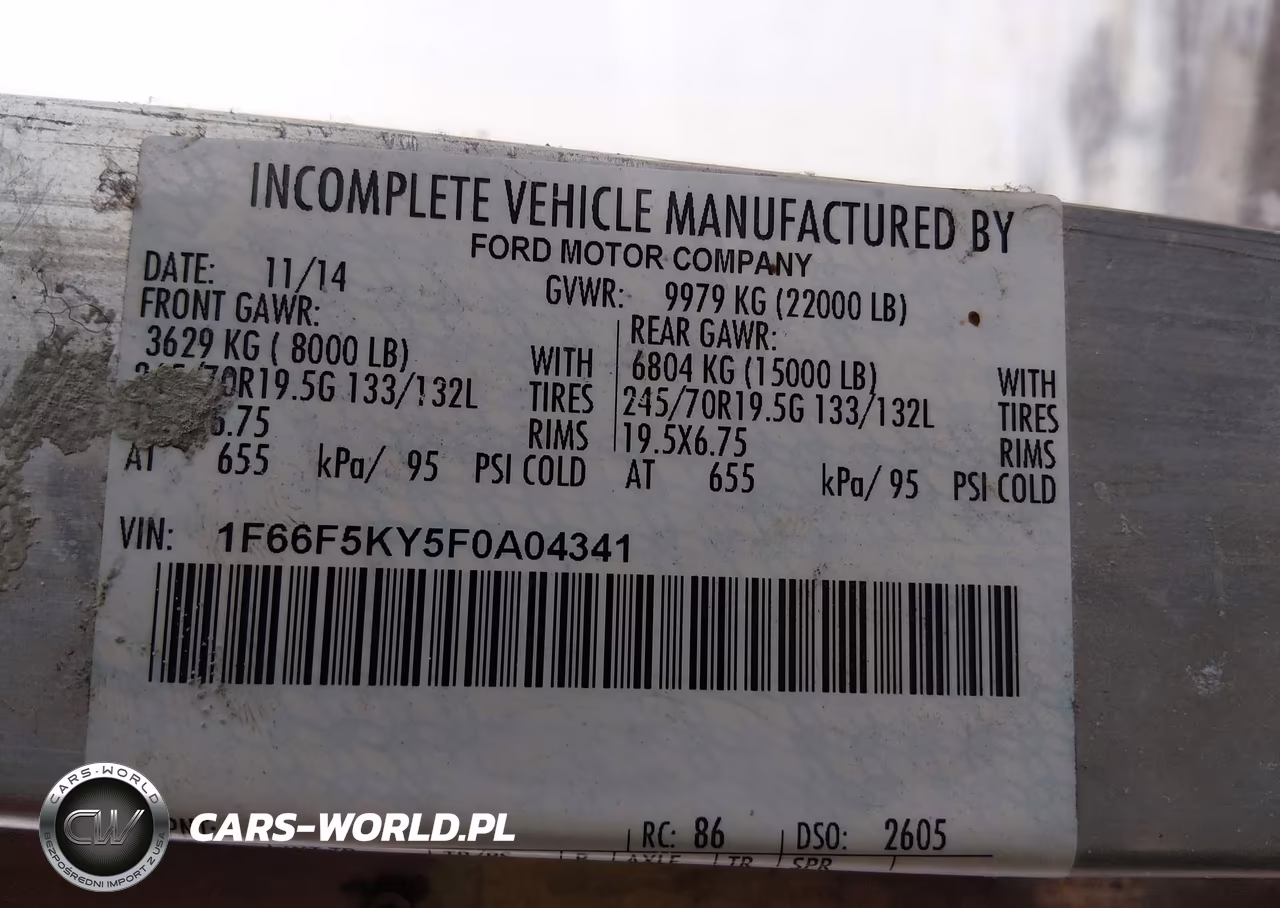 2015 Ford F-59 Commercial Stripped VIN:1F66F5KY5F0A04341 - 8