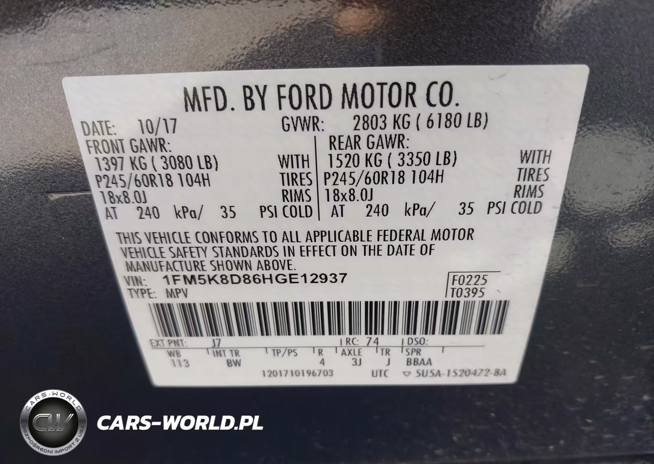 2017 Ford Explorer Xlt VIN:1FM5K8D86HGE12937 - 9