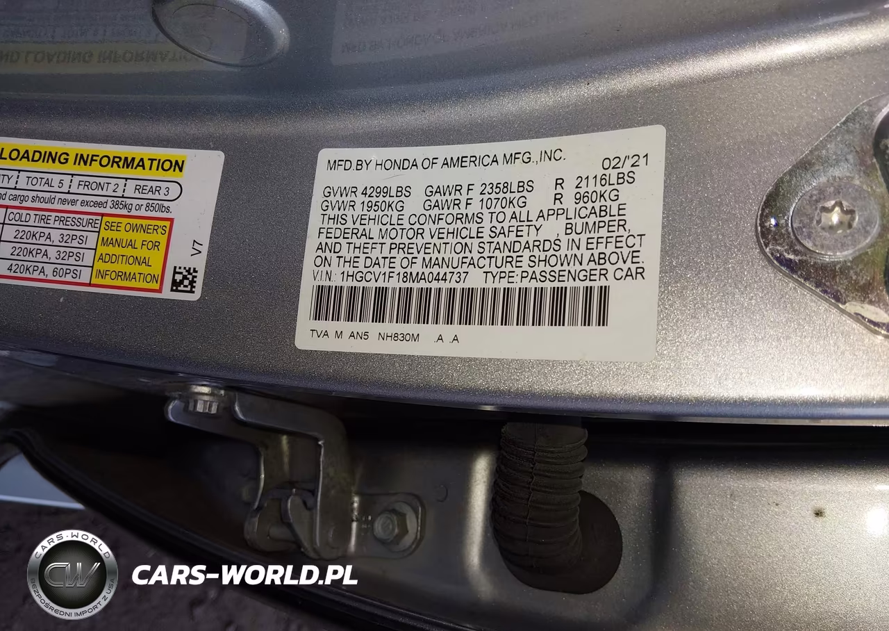 2021 Honda Accord Lx VIN:1HGCV1F18MA044737 - 9