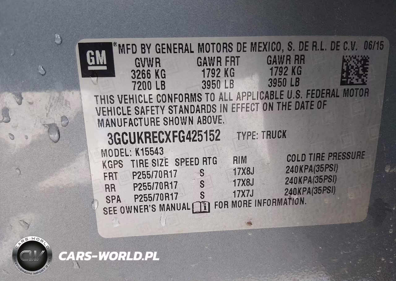 2015 Chevrolet Silverado 1500 1Lt VIN:3GCUKRECXFG425152 - 9