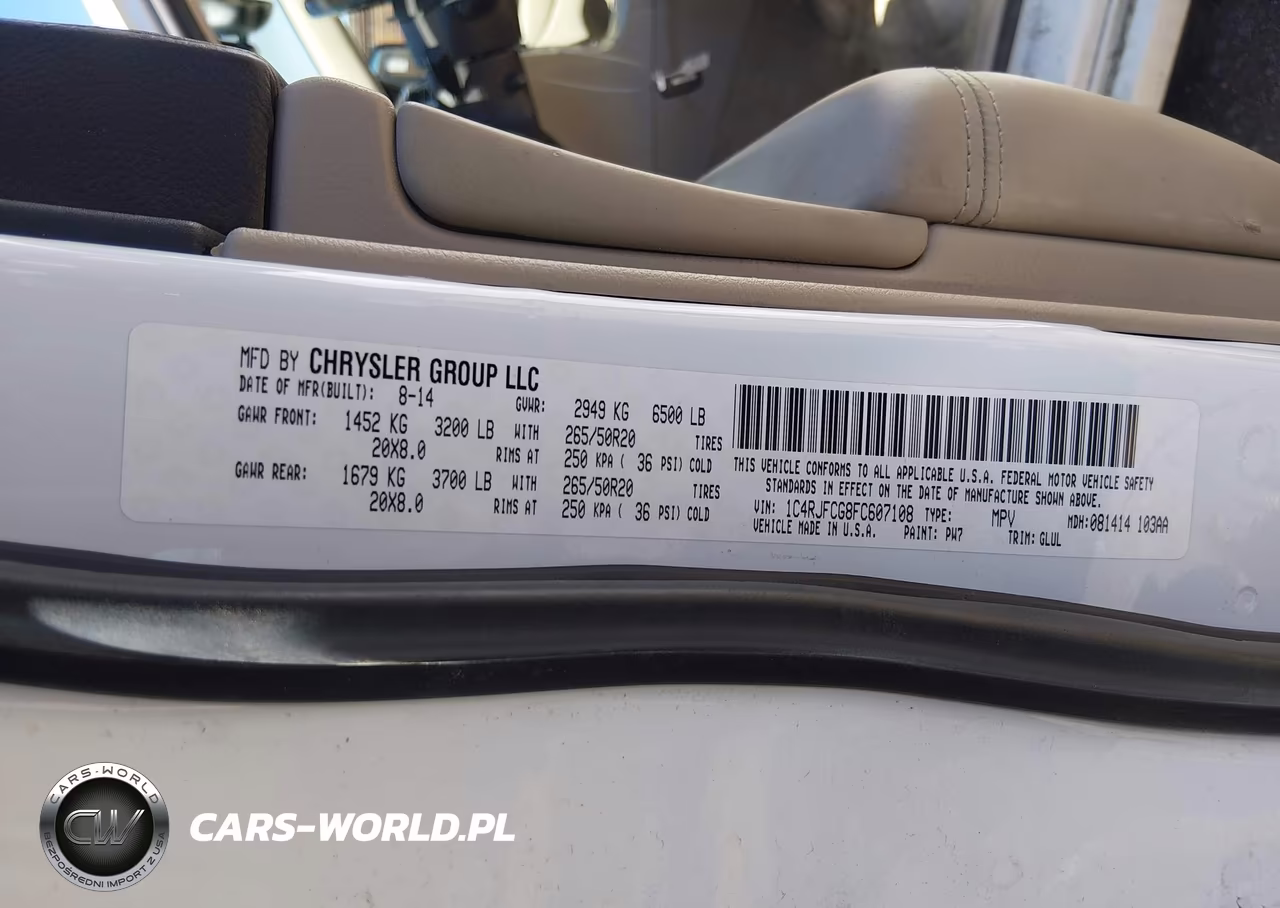 2015 Jeep Grand Cherokee Overland VIN:1C4RJFCG8FC607108 - 9