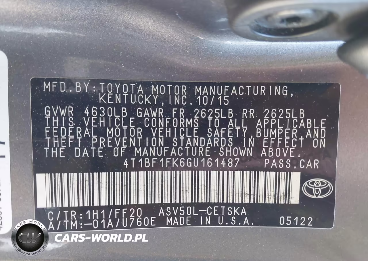 2016 Toyota Camry Se VIN:4T1BF1FK6GU161487 - 9