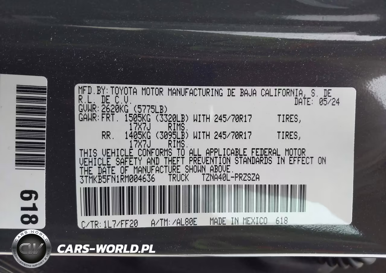 2024 Toyota Tacoma Sr5 VIN:3TMKB5FN1RM004636 - 9