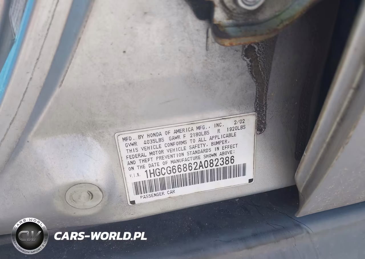 2002 Honda Accord 2.3 Ex-2.3 Se VIN:1HGCG66862A082386 - 9