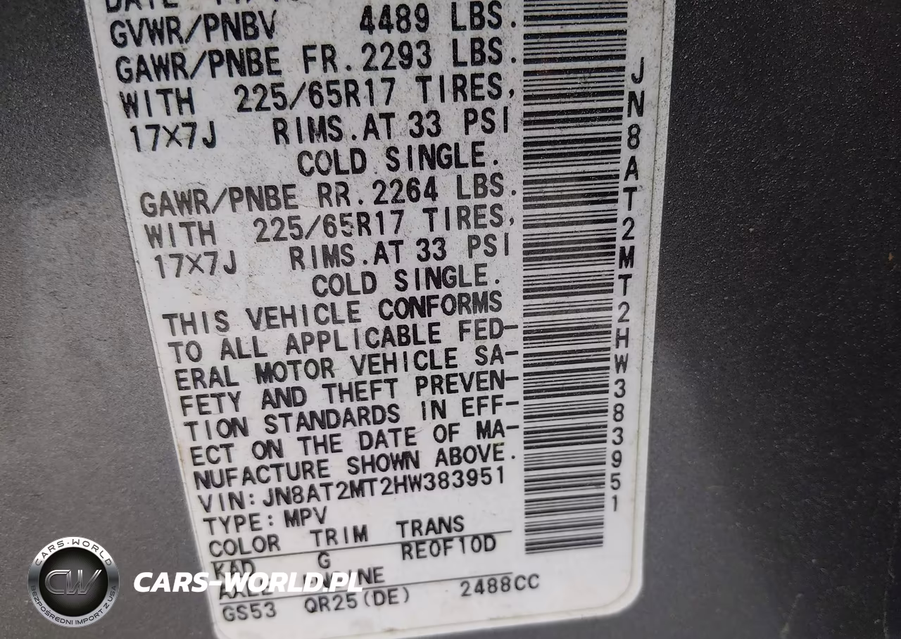 2017 Nissan Rogue S VIN:JN8AT2MT2HW383951 - 9