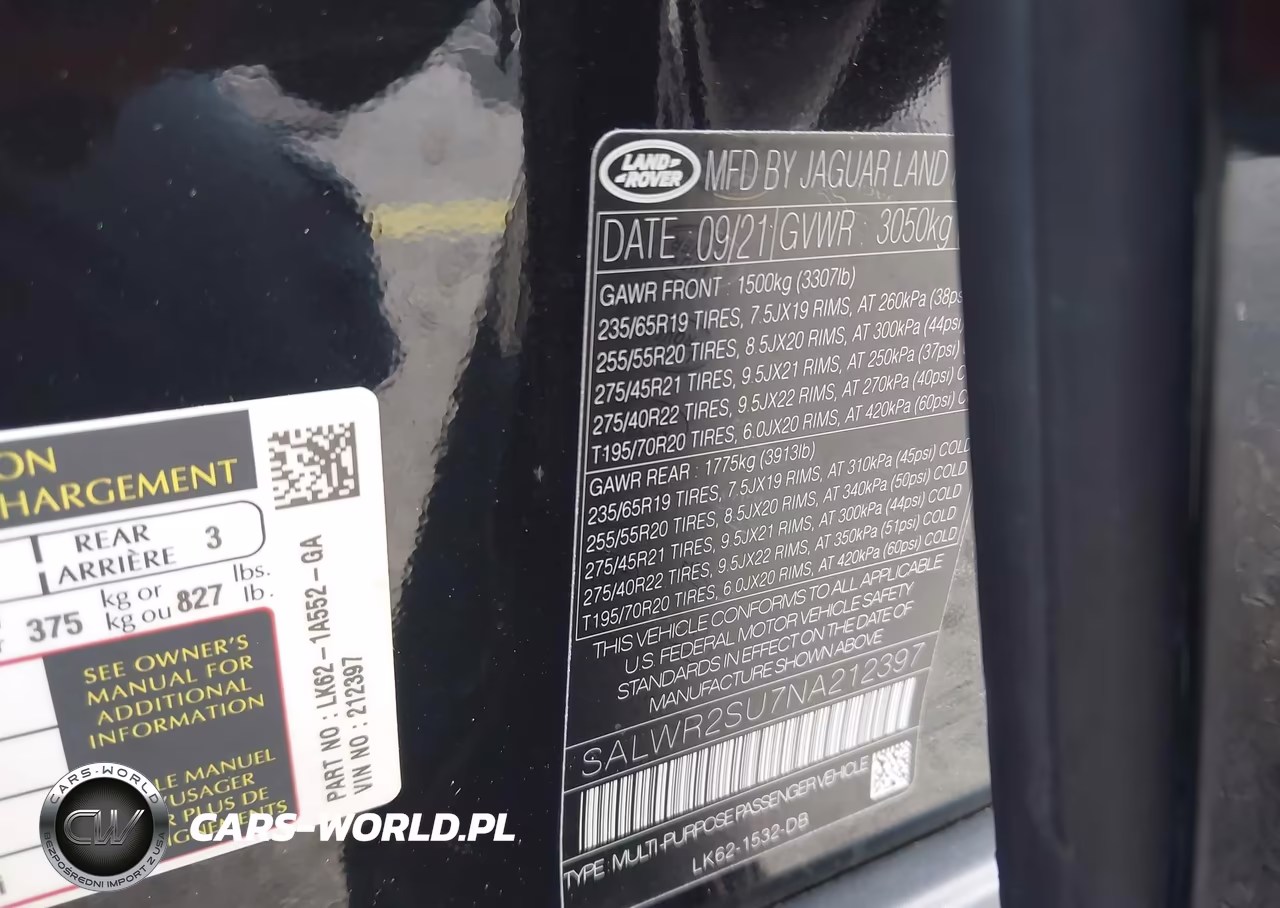2022 Land Rover Range Rover Sport Hse Silver Edition Mhev VIN:SALWR2SU7NA212397 - 9