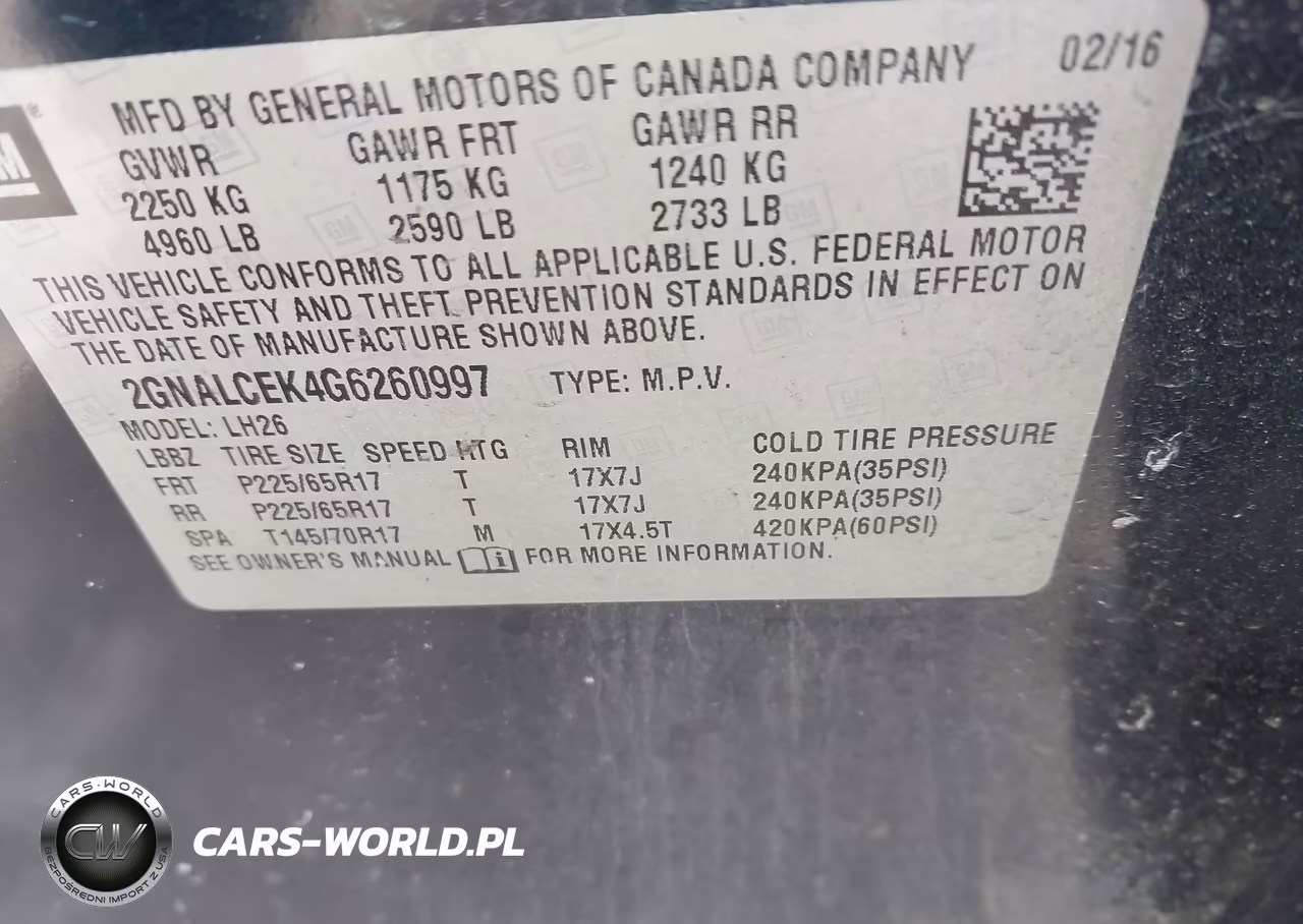 2016 Chevrolet Equinox Lt VIN:2GNALCEK4G6260997 - 9