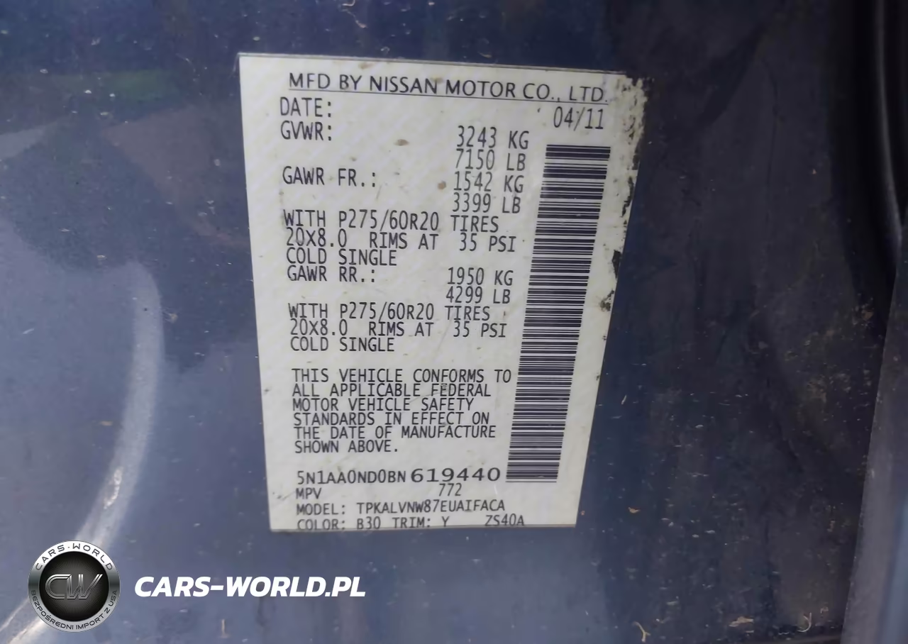 2011 Nissan Armada Platinum VIN:5N1AA0ND0BN619440 - 9
