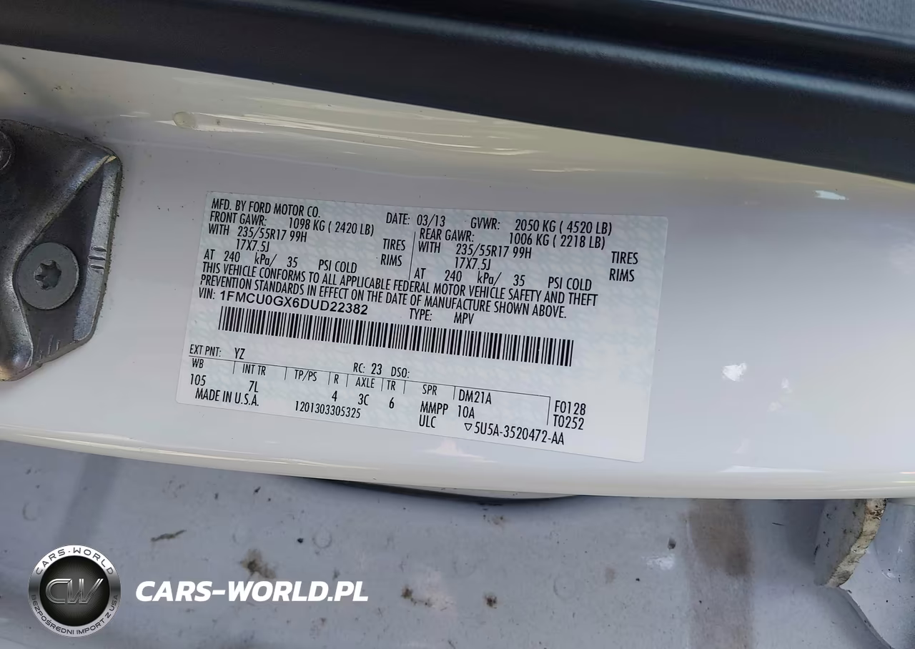 2013 Ford Escape Se VIN:1FMCU0GX6DUD22382 - 9
