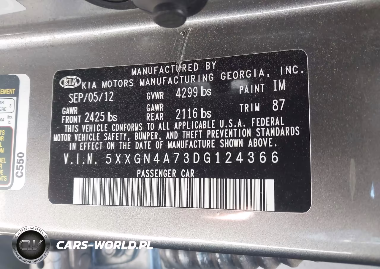 2013 Kia Optima Ex VIN:5XXGN4A73DG124366 - 9
