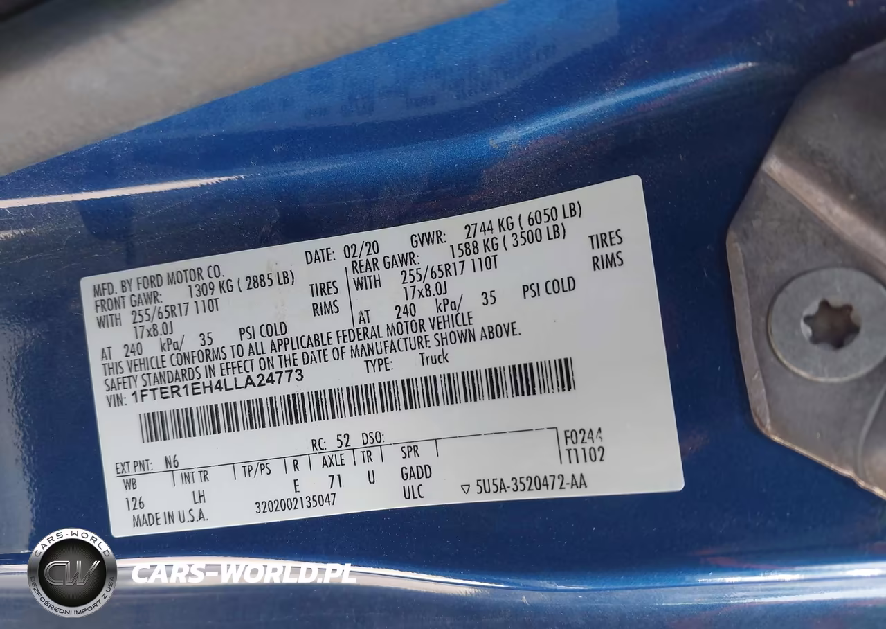 2020 Ford Ranger Xl VIN:1FTER1EH4LLA24773 - 9