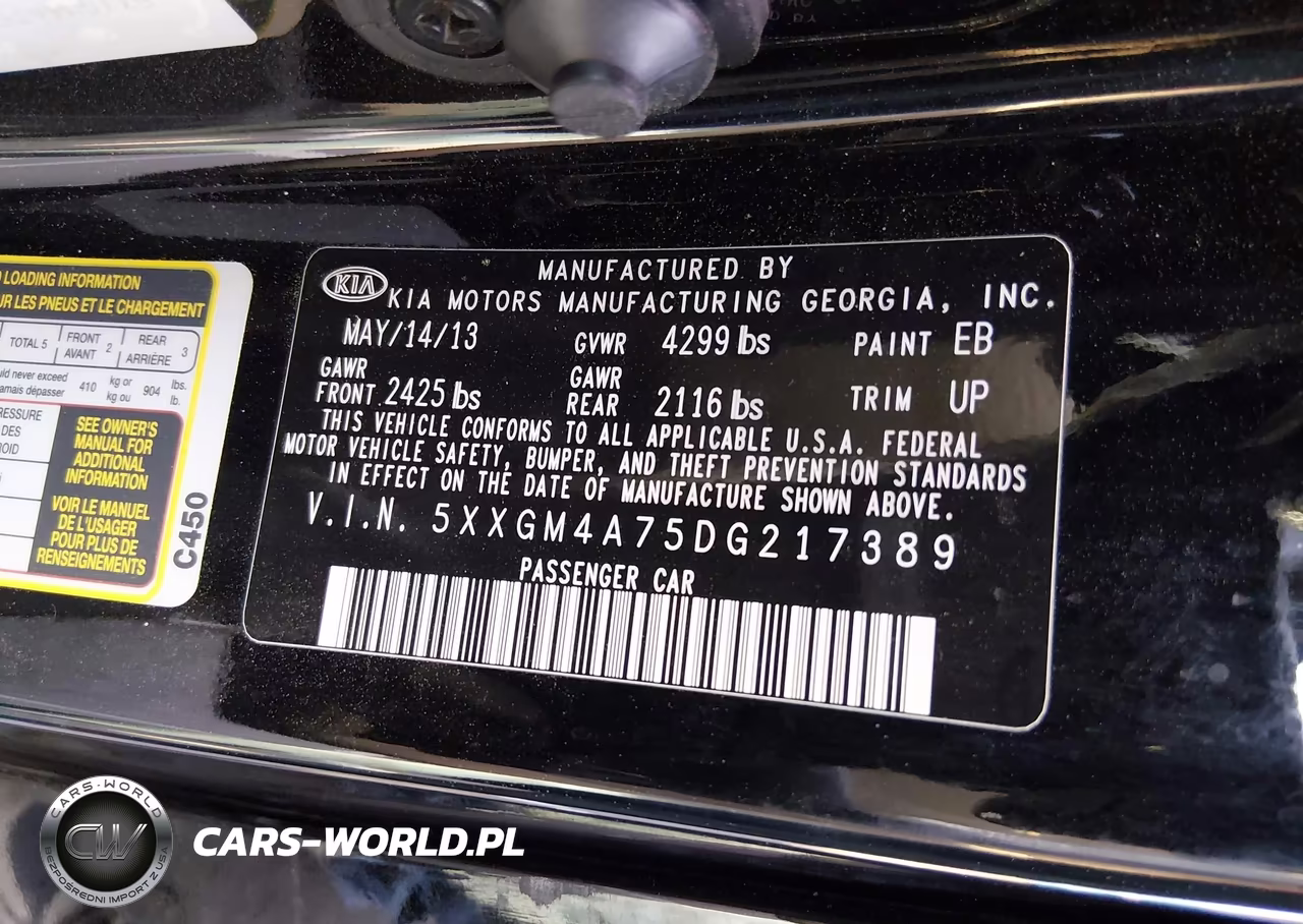 2013 Kia Optima Lx VIN:5XXGM4A75DG217389 - 9