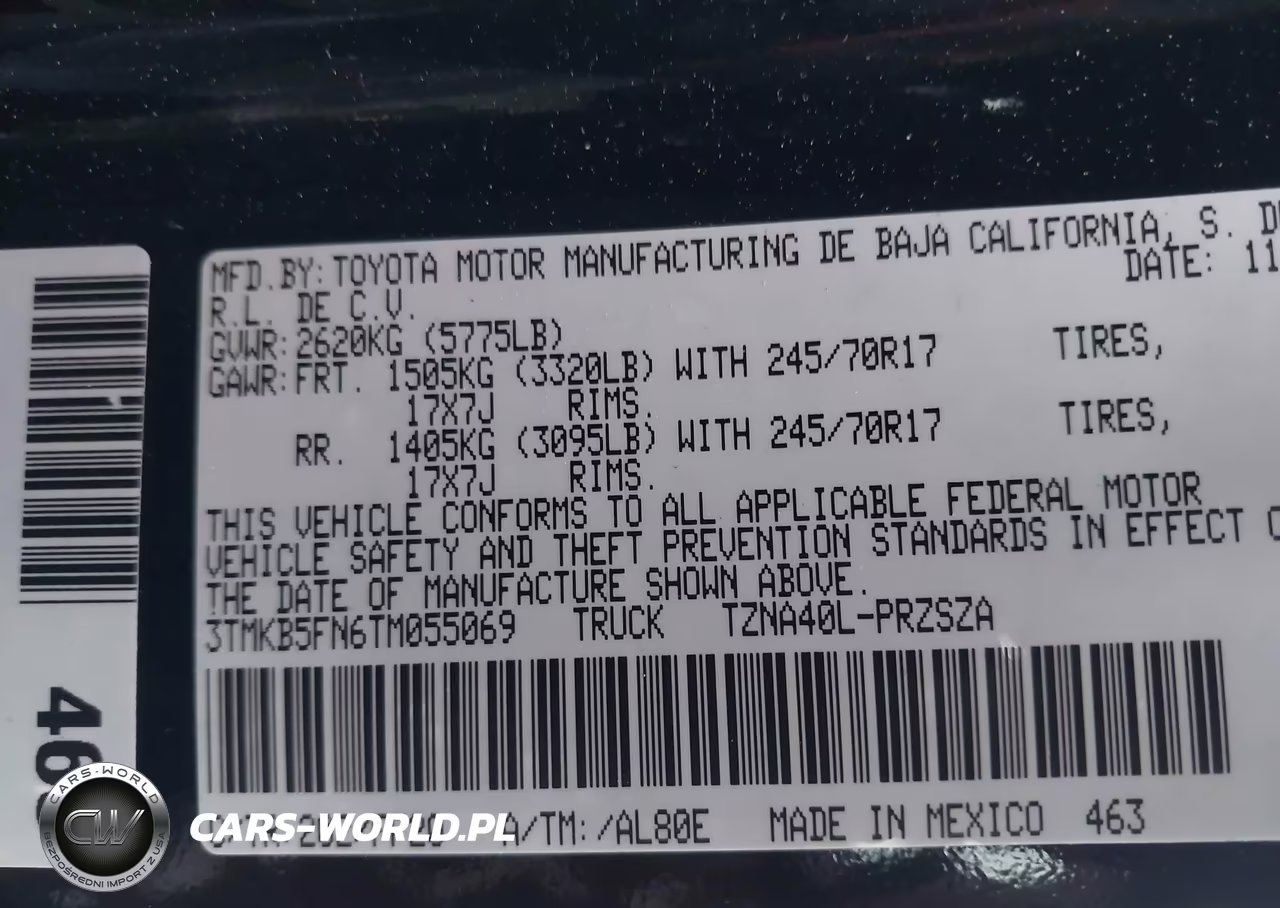 2026 Toyota Tacoma Sr5 VIN:3TMKB5FN6TM055069 - 9