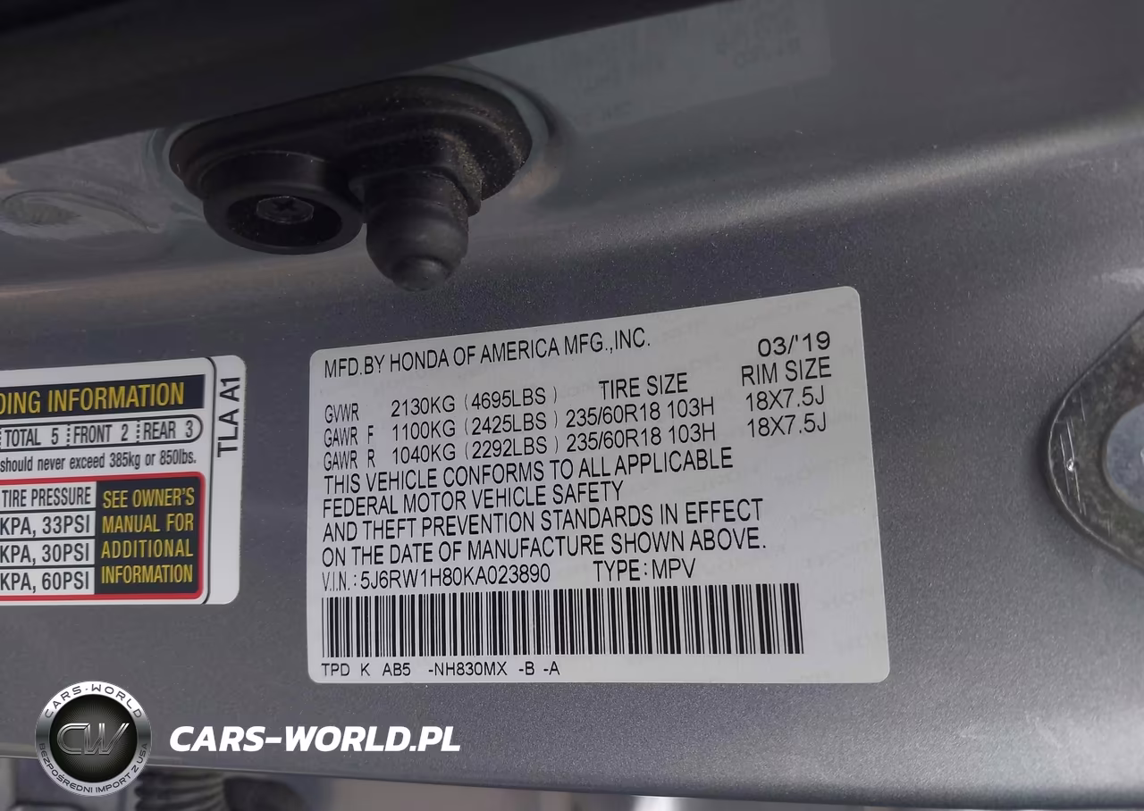 2019 Honda Cr-V Ex-L VIN:5J6RW1H80KA023890 - 9