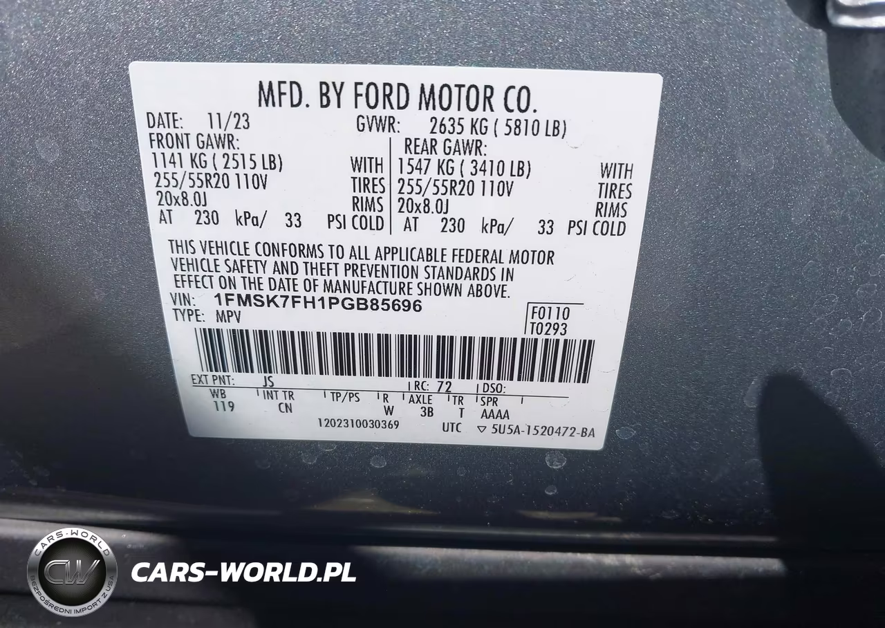 2023 Ford Explorer Limited VIN:1FMSK7FH1PGB85696 - 9