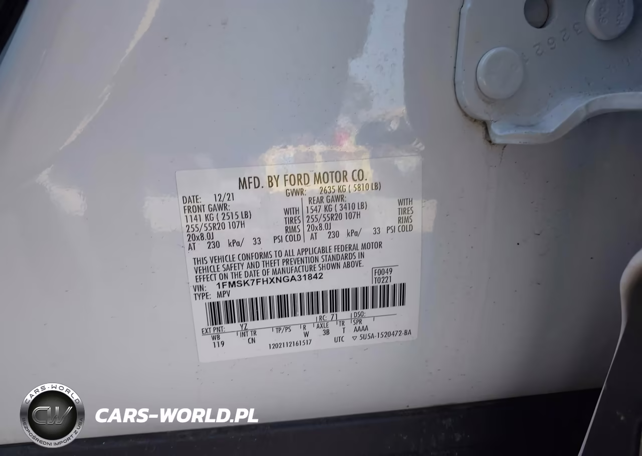 2022 Ford Explorer Limited VIN:1FMSK7FHXNGA31842 - 9