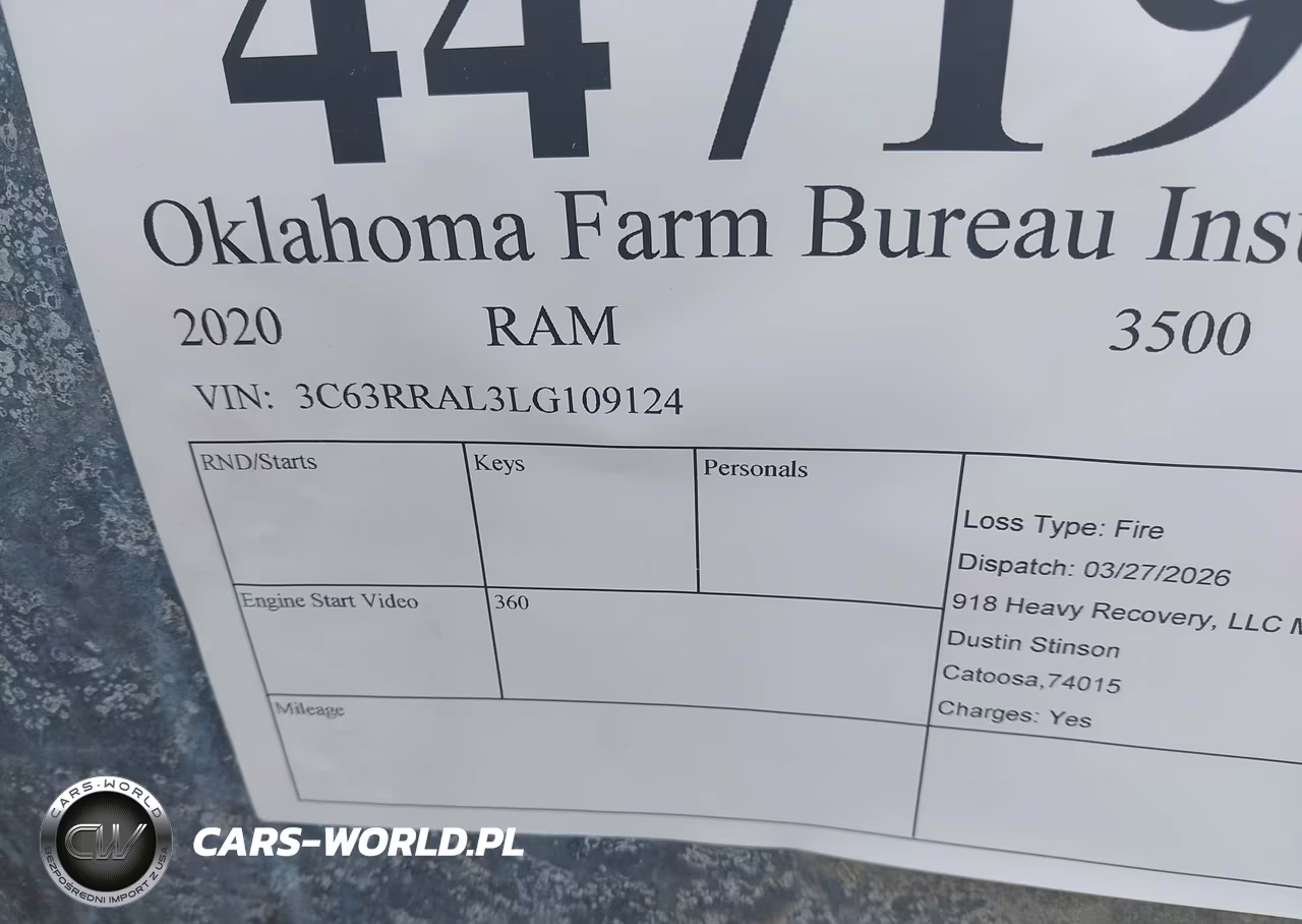 2020 Ram 3500 Tradesman 4X4 8' Box VIN:3C63RRAL3LG109124 - 9