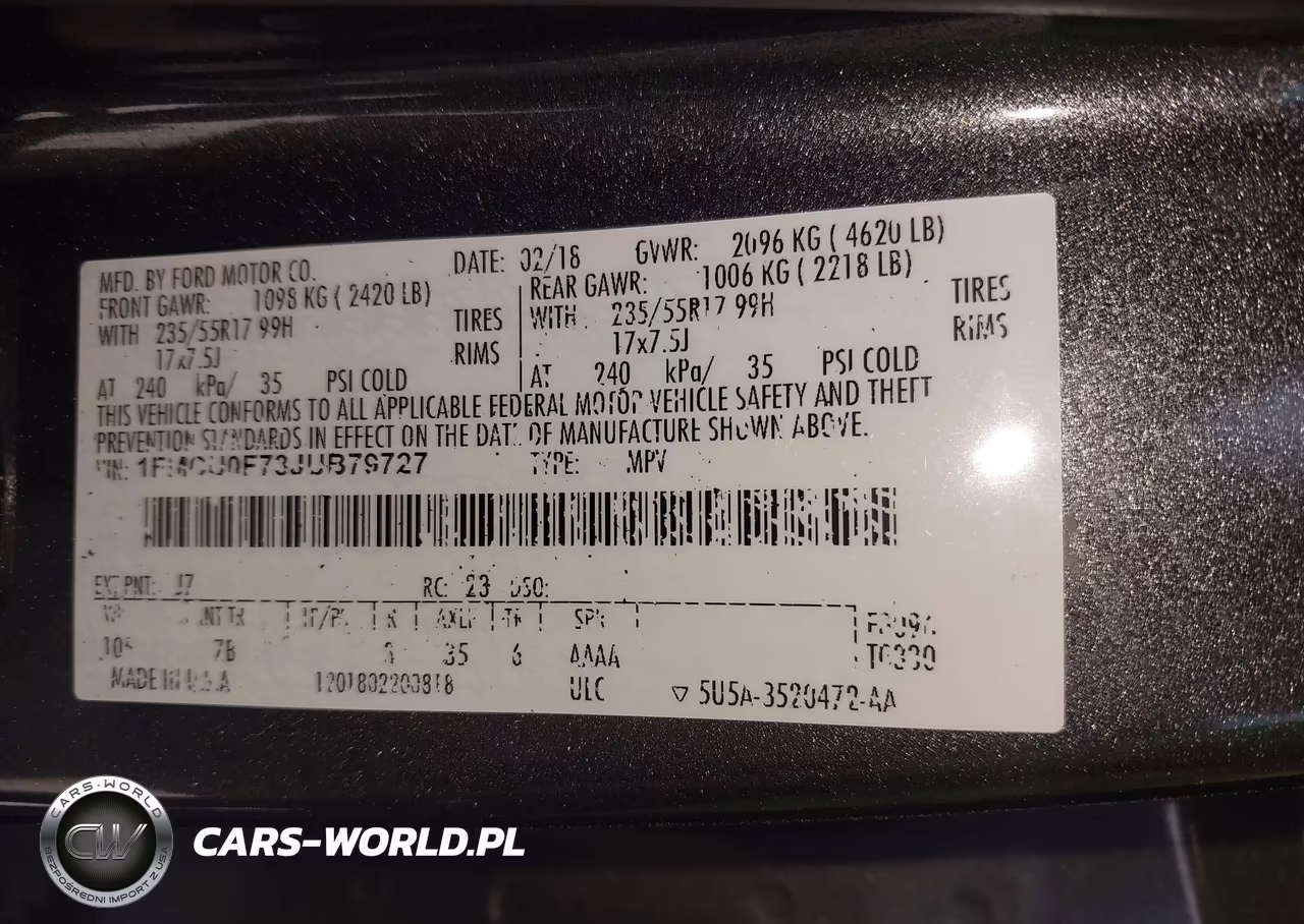 2018 Ford Escape S VIN:1FMCU0F73JUB79727 - 9