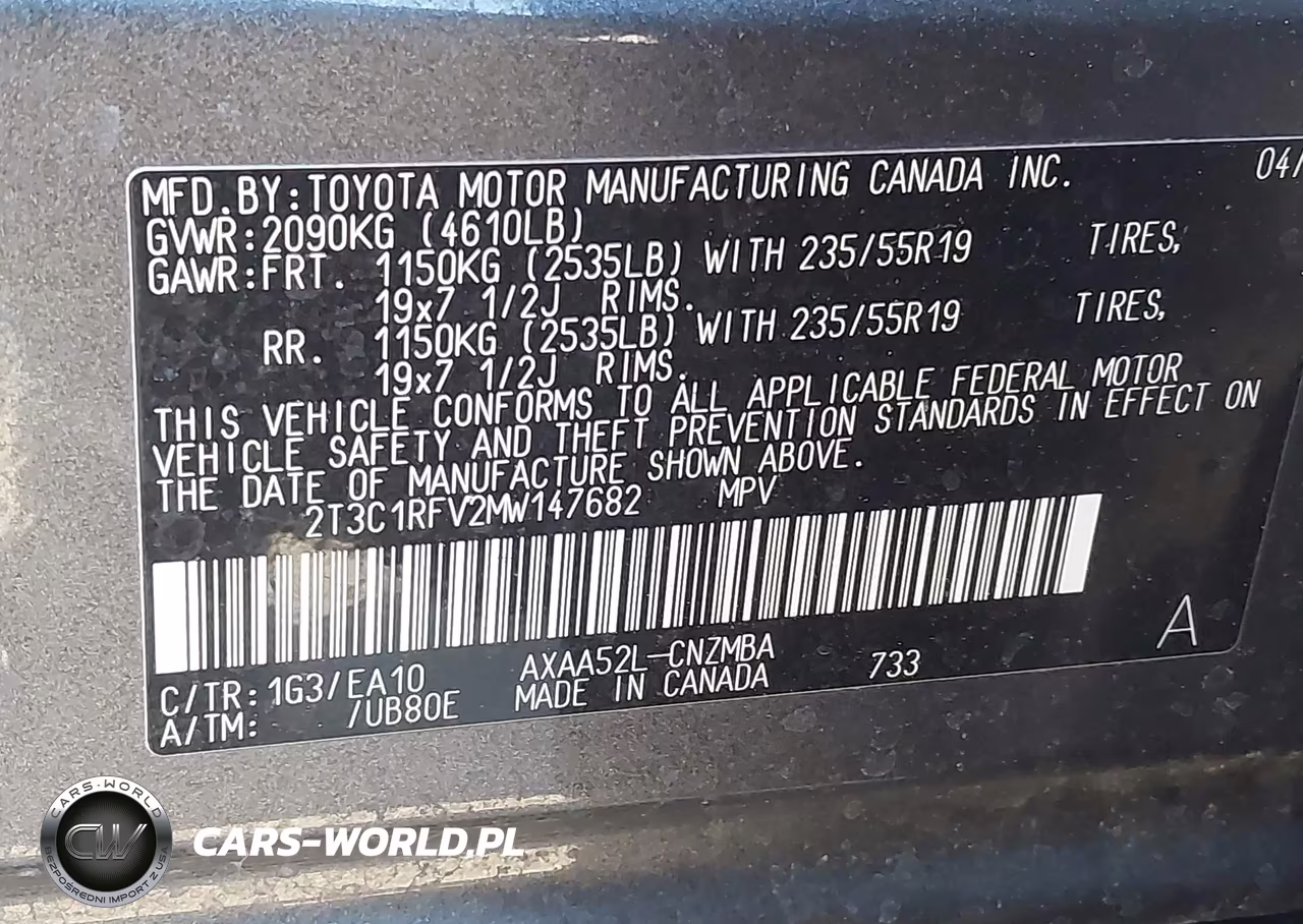 2021 Toyota Rav4 Xle Premium VIN:2T3C1RFV2MW147682 - 9