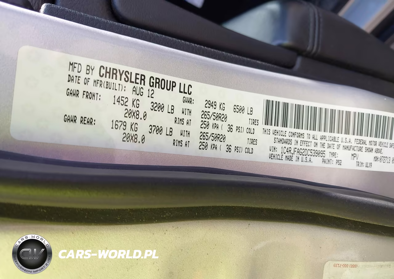 2013 Jeep Grand Cherokee Laredo VIN:1C4RJFAG2DC539095 - 9