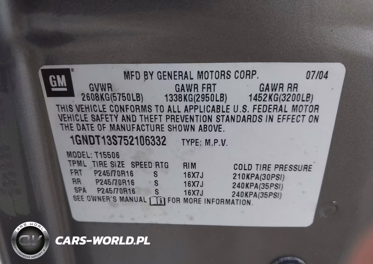 2005 Chevrolet Trailblazer Ls VIN:1GNDT13S752106332 - 9
