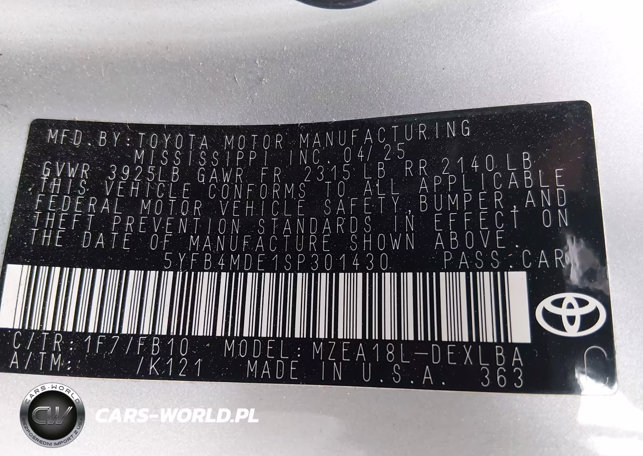 2025 Toyota Corolla Le VIN:5YFB4MDE1SP301430 - 9