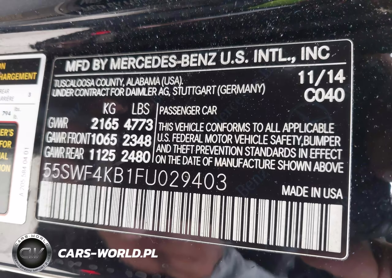 2015 Mercedes-Benz C 300 4Matic VIN:55SWF4KB1FU029403 - 9