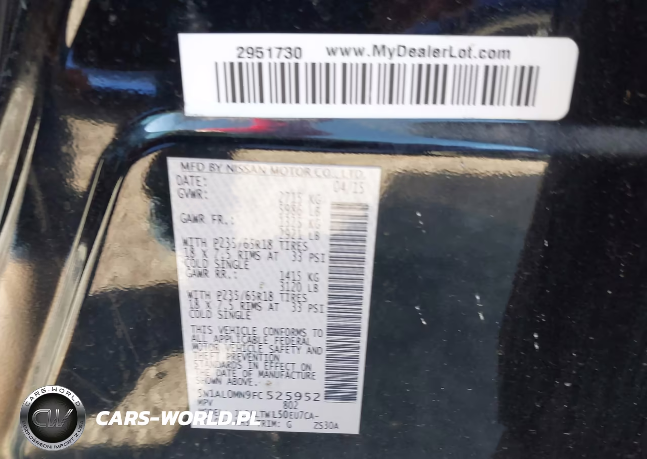 2015 Infiniti Qx60 VIN:5N1AL0MN9FC525952 - 9