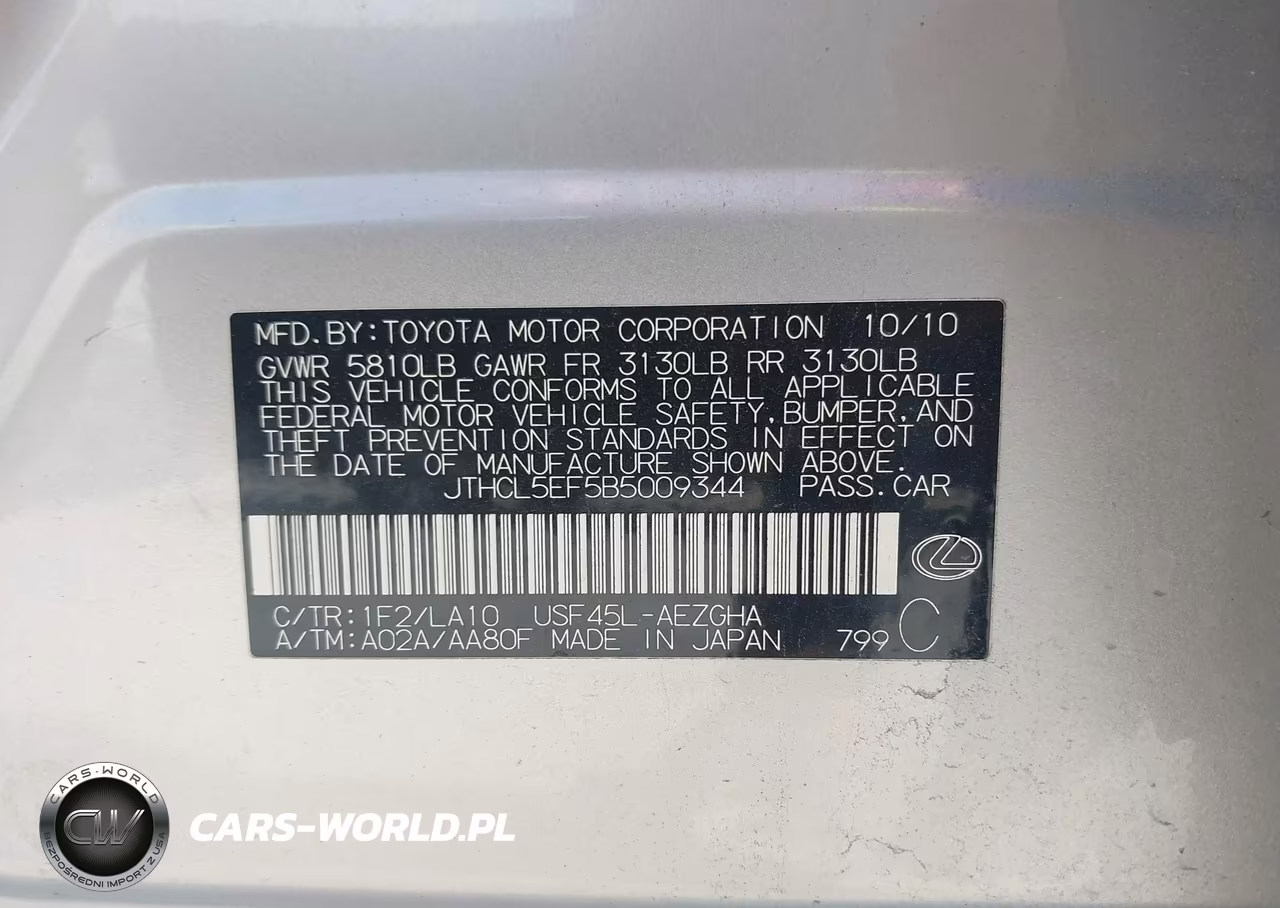 2011 Lexus Ls 460 VIN:JTHCL5EF5B5009344 - 9