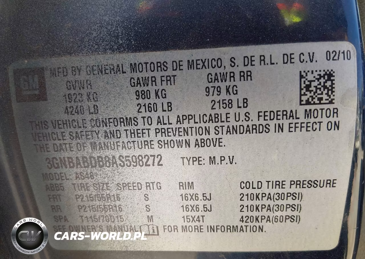 2010 Chevrolet Hhr Lt VIN:3GNBABDB8AS598272 - 9