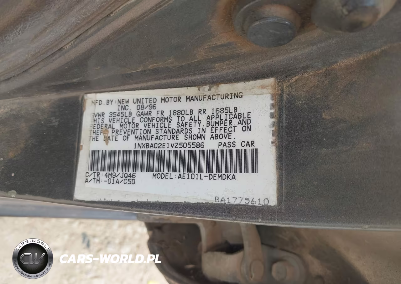1997 Toyota Corolla Std VIN:1NXBA02E1VZ505586 - 9