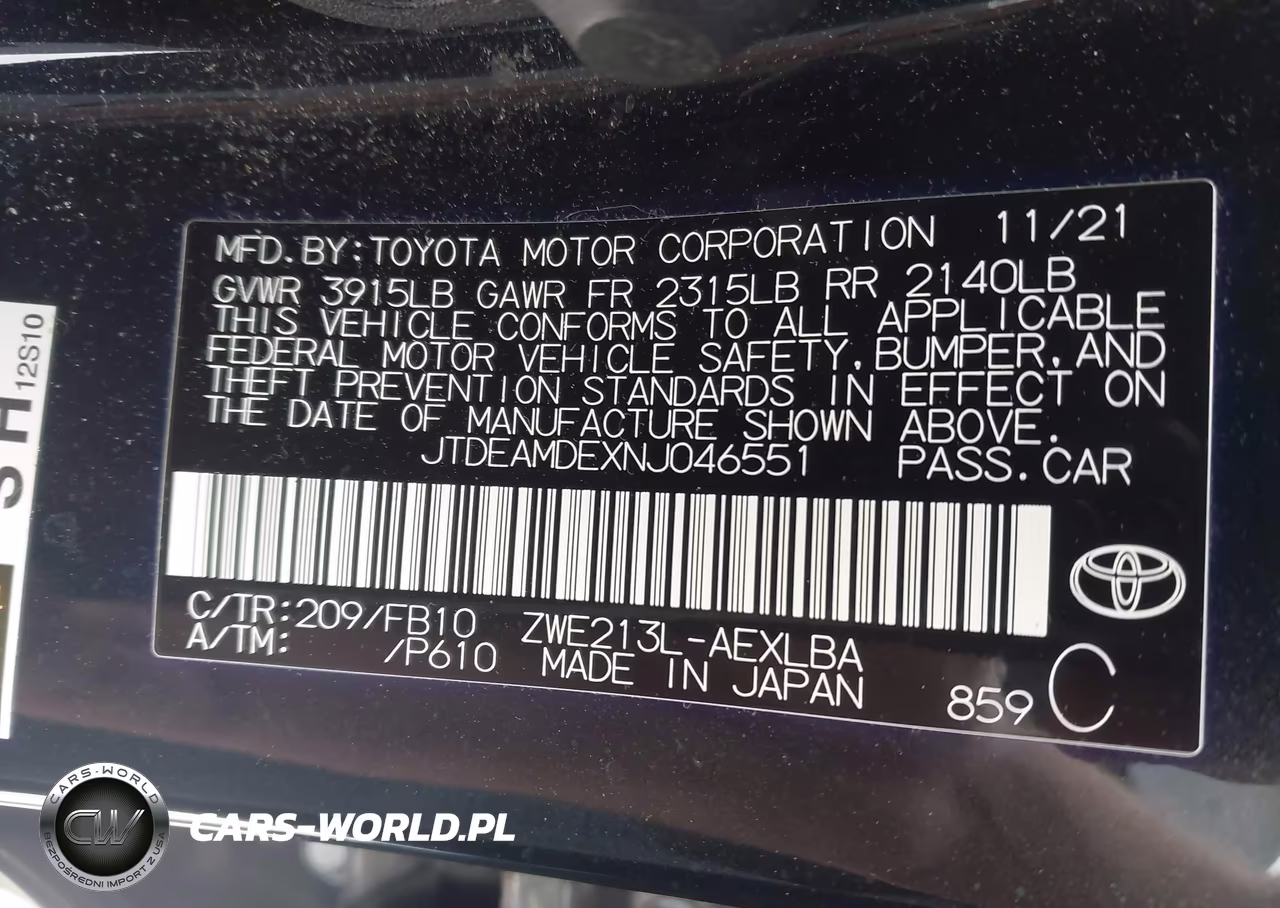 2022 Toyota Corolla Hybrid Le VIN:JTDEAMDEXNJ046551 - 9