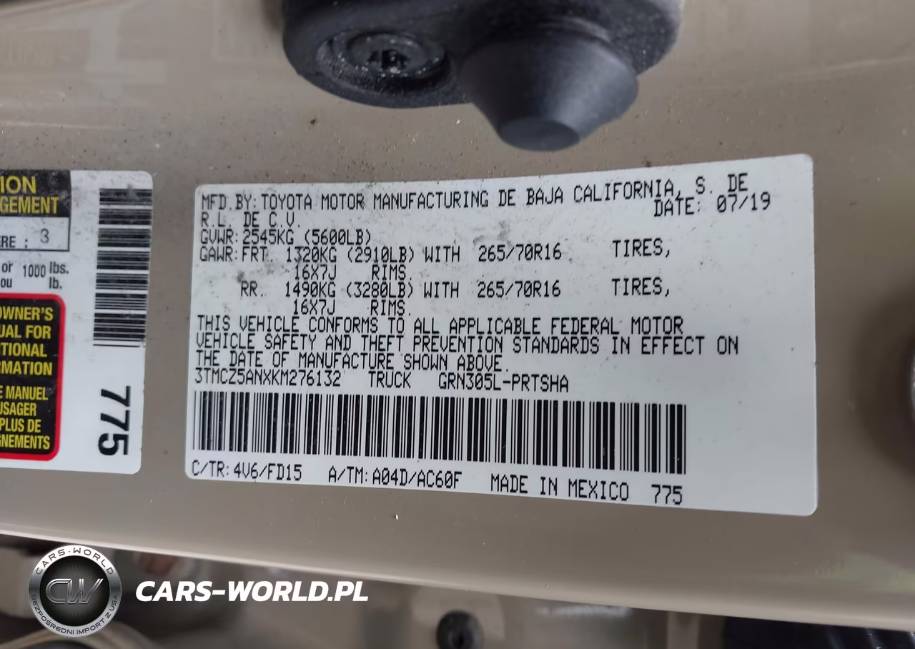 2019 Toyota Tacoma Trd Off Road VIN:3TMCZ5ANXKM276132 - 9