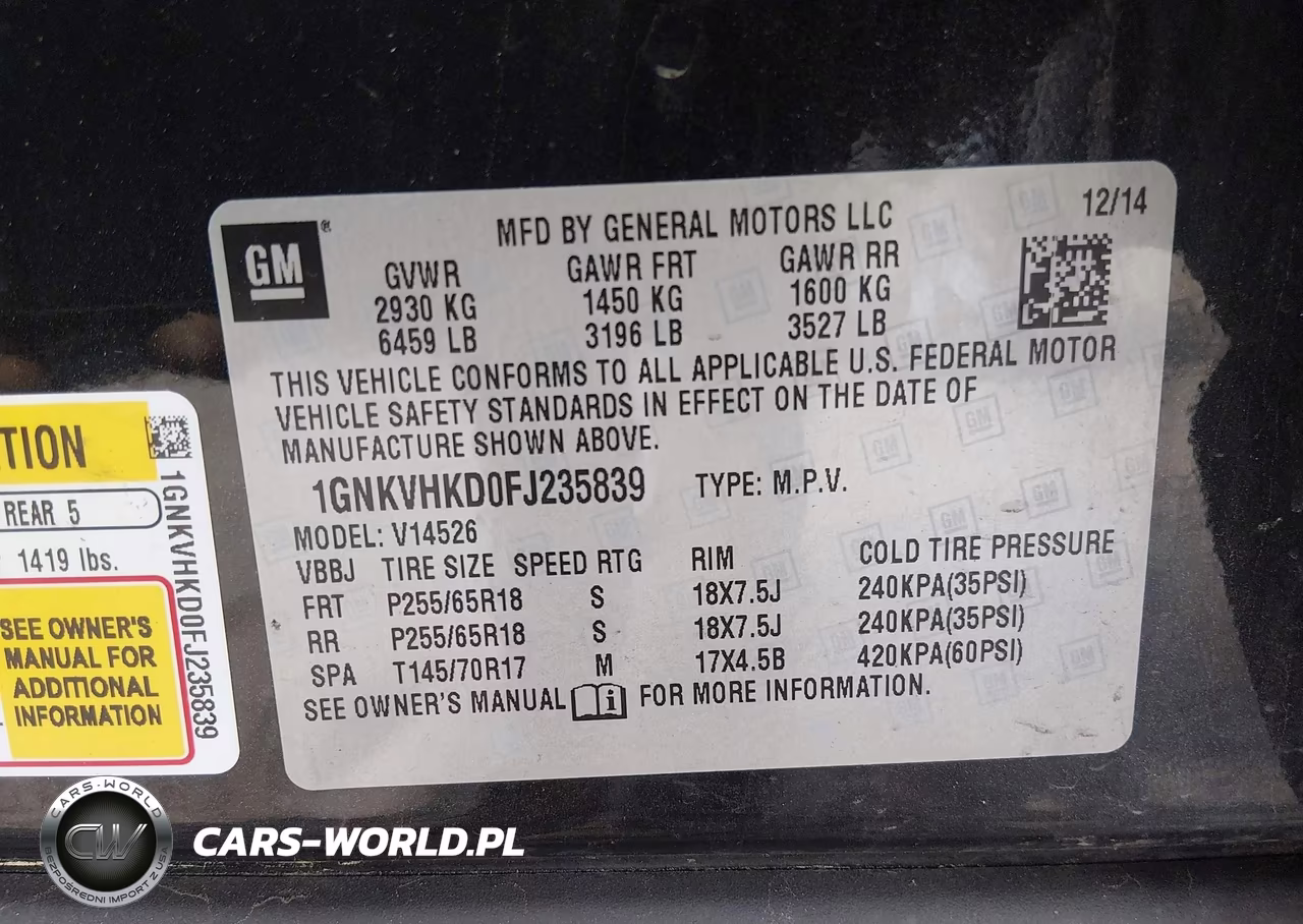 2015 Chevrolet Traverse 2Lt VIN:1GNKVHKD0FJ235839 - 9