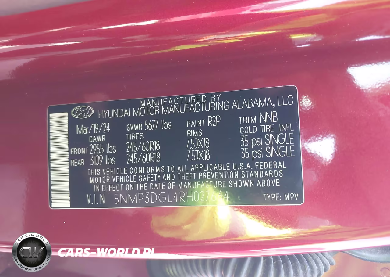 2024 Hyundai Santa Fe Xrt VIN:5NMP3DGL4RH027664 - 9